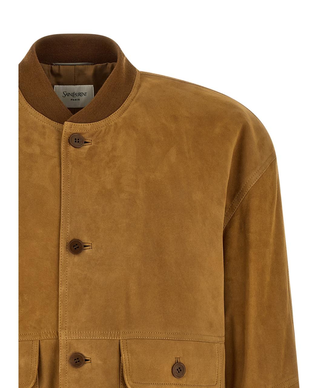 SAINT LAURENT Коричневая замшевая куртка, фото 3