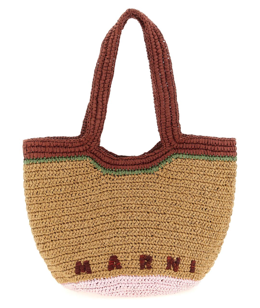 MARNI Бежевая пелетеная сумка тоут, фото 1