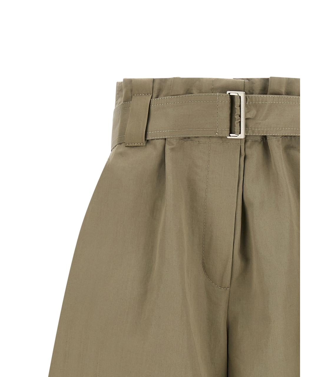 BRUNELLO CUCINELLI Зеленые хлопковые шорты, фото 3