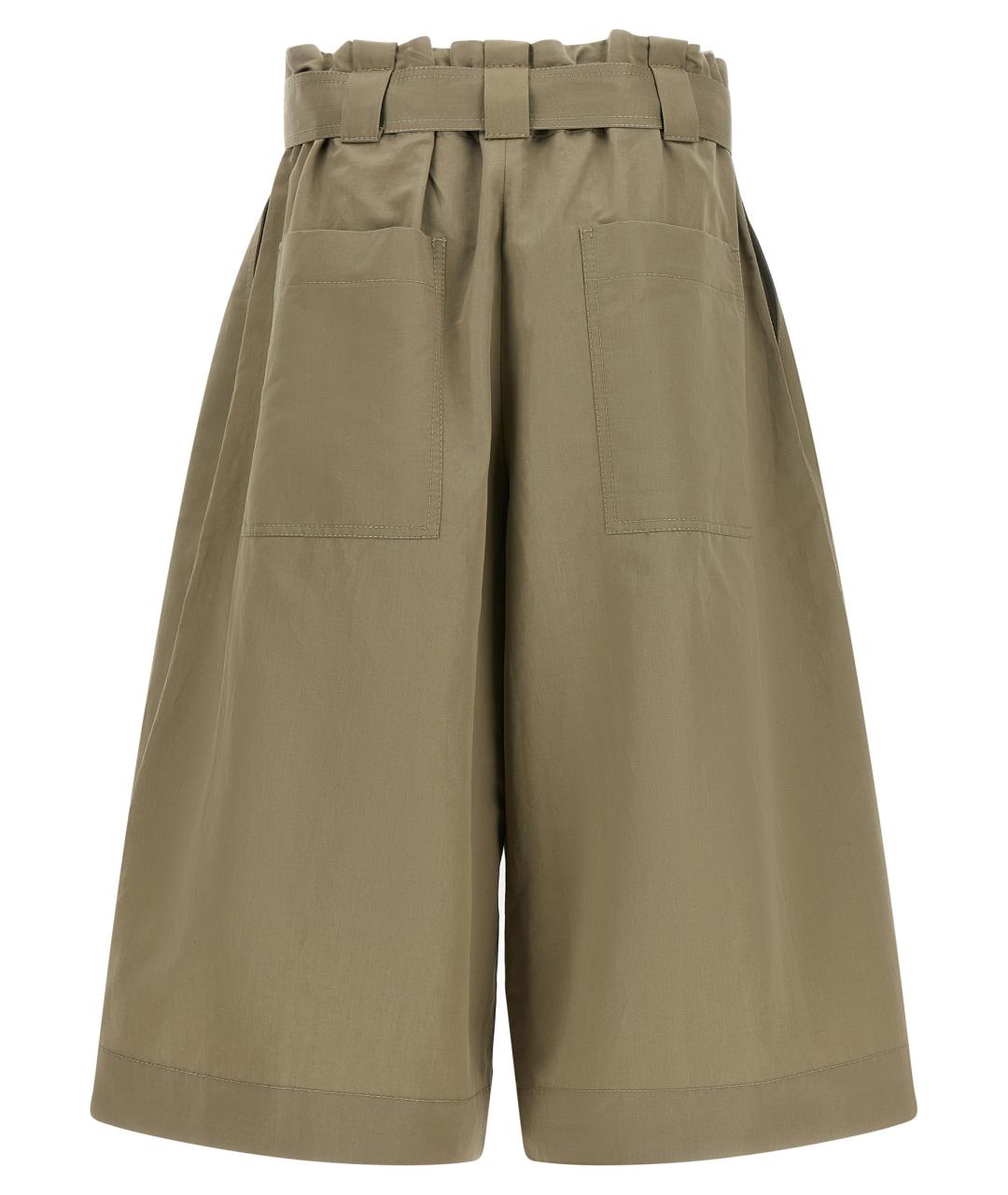 BRUNELLO CUCINELLI Зеленые хлопковые шорты, фото 2