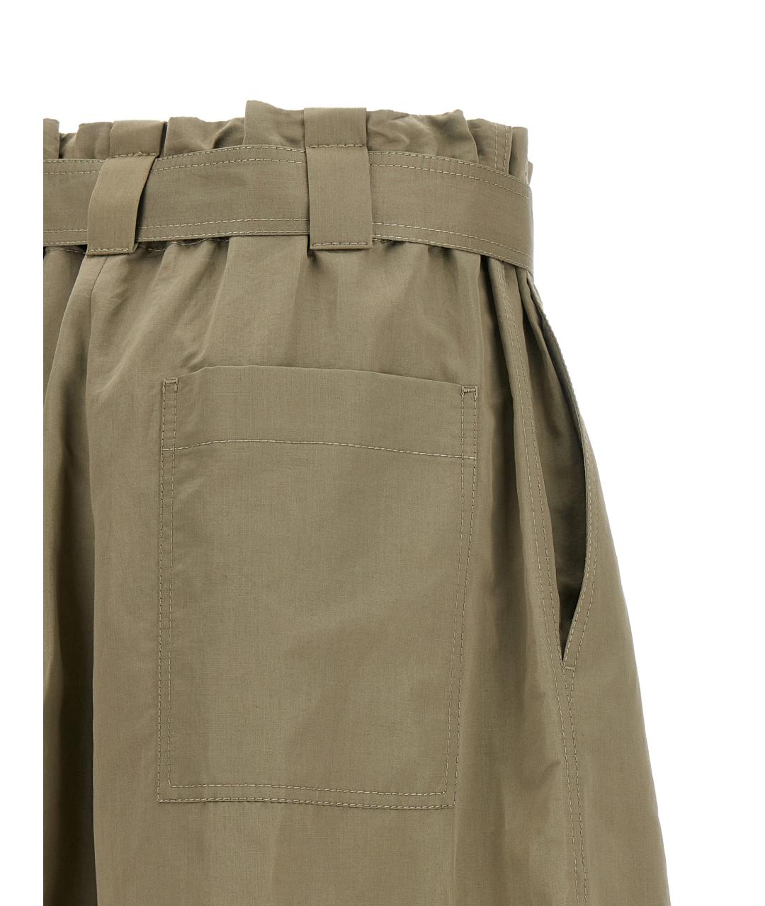 BRUNELLO CUCINELLI Зеленые хлопковые шорты, фото 4