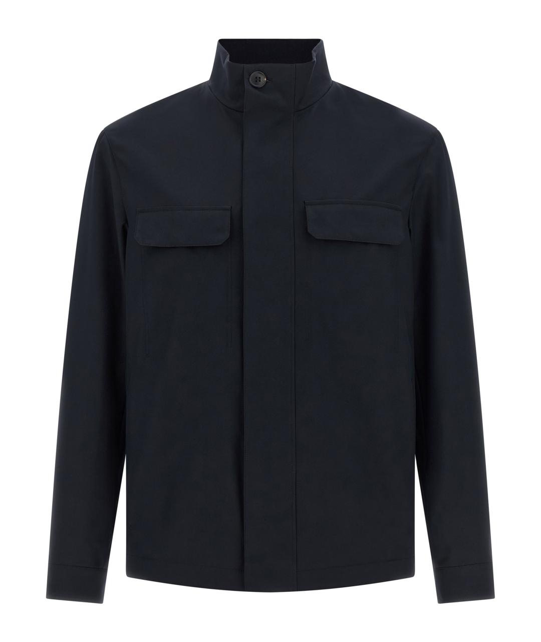 ZEGNA Темно-синяя полиэстеровая куртка, фото 1
