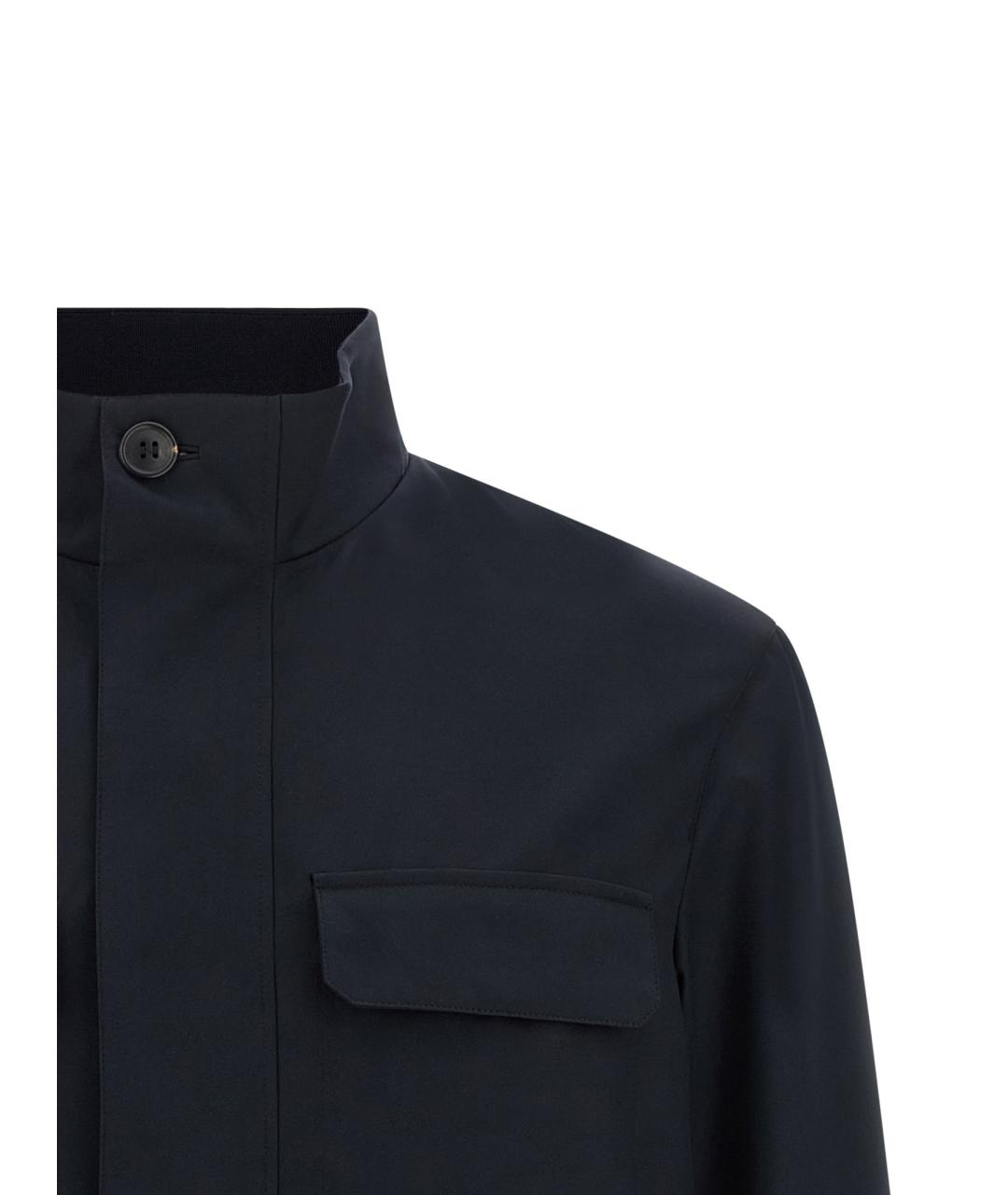 ZEGNA Темно-синяя полиэстеровая куртка, фото 3