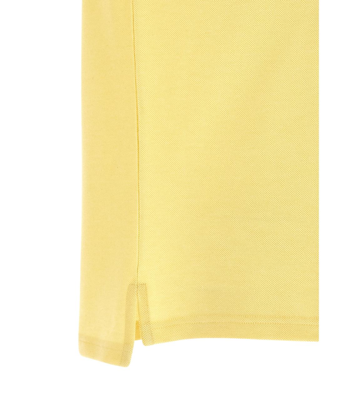 SAINT LAURENT Желтое хлопковое поло с коротким рукавом, фото 4