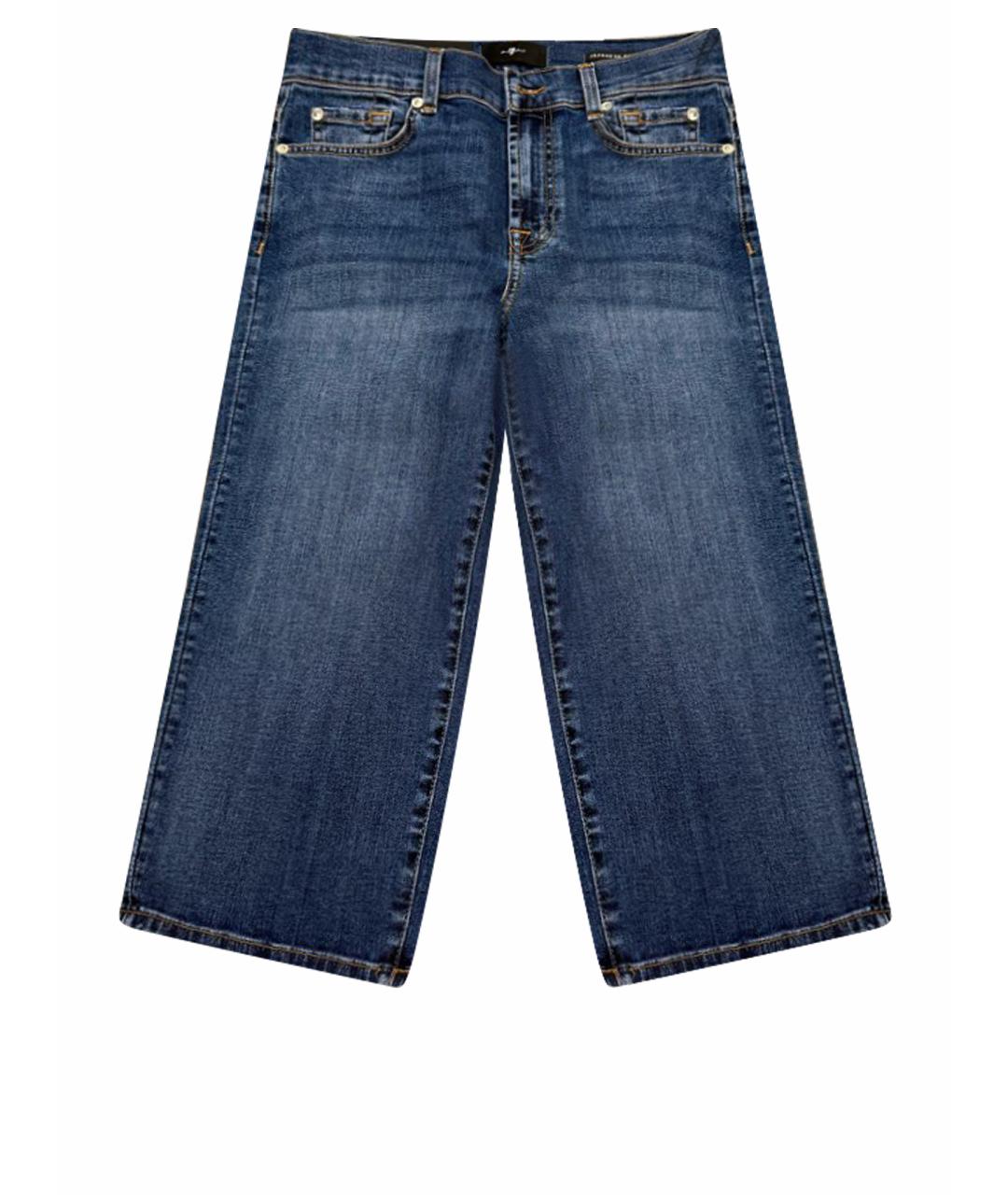 7 FOR ALL MANKIND Синие хлопко-эластановые капри, фото 1