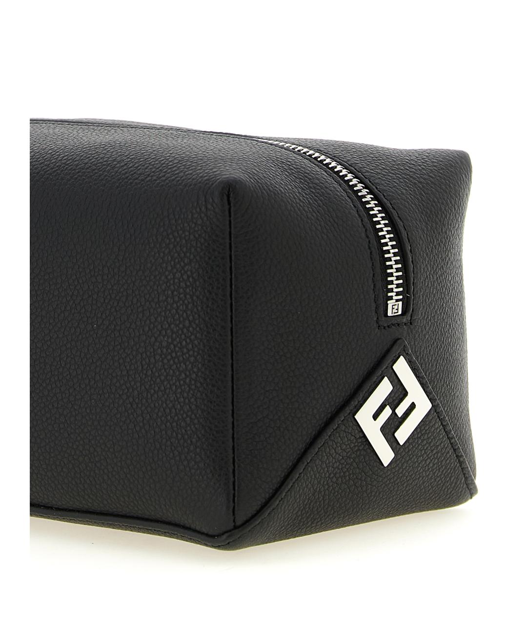 FENDI Черная кожаная барсетка, фото 3