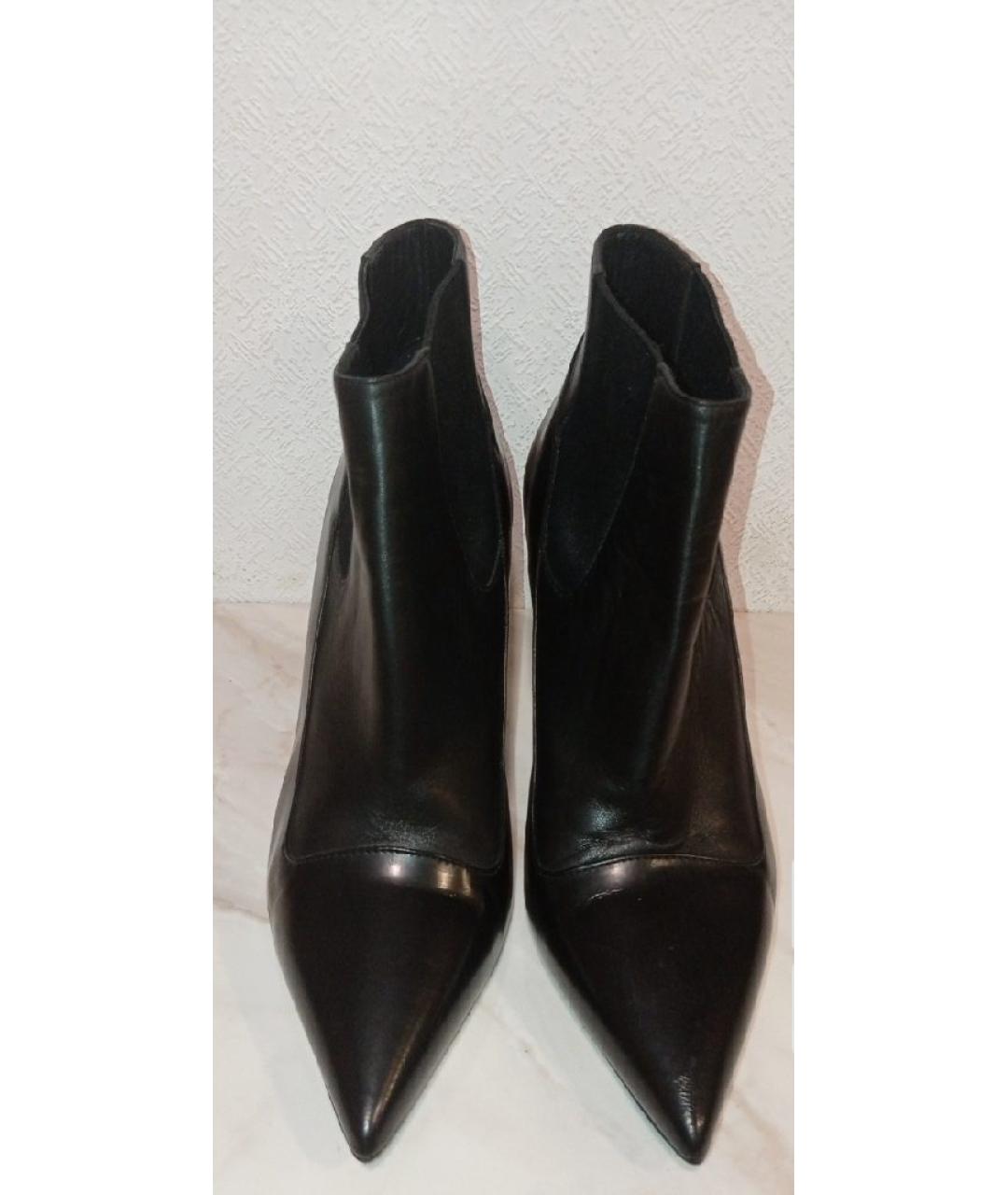 MAX MARA Черные кожаные ботильоны, фото 4