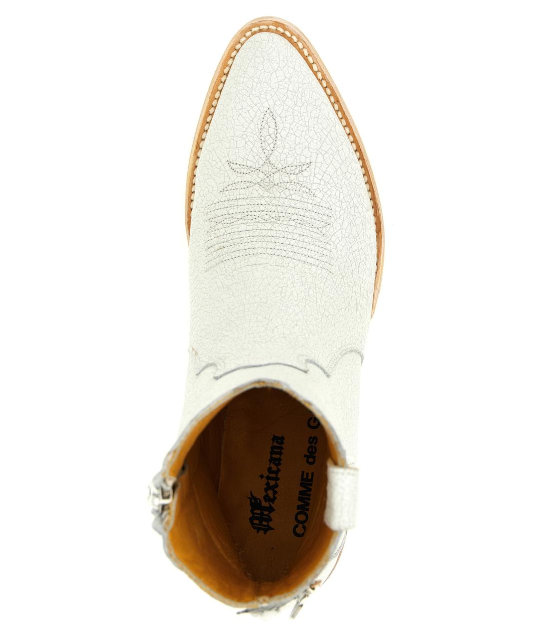 COMME DES GARÇONS Белые кожаные ботильоны, фото 4