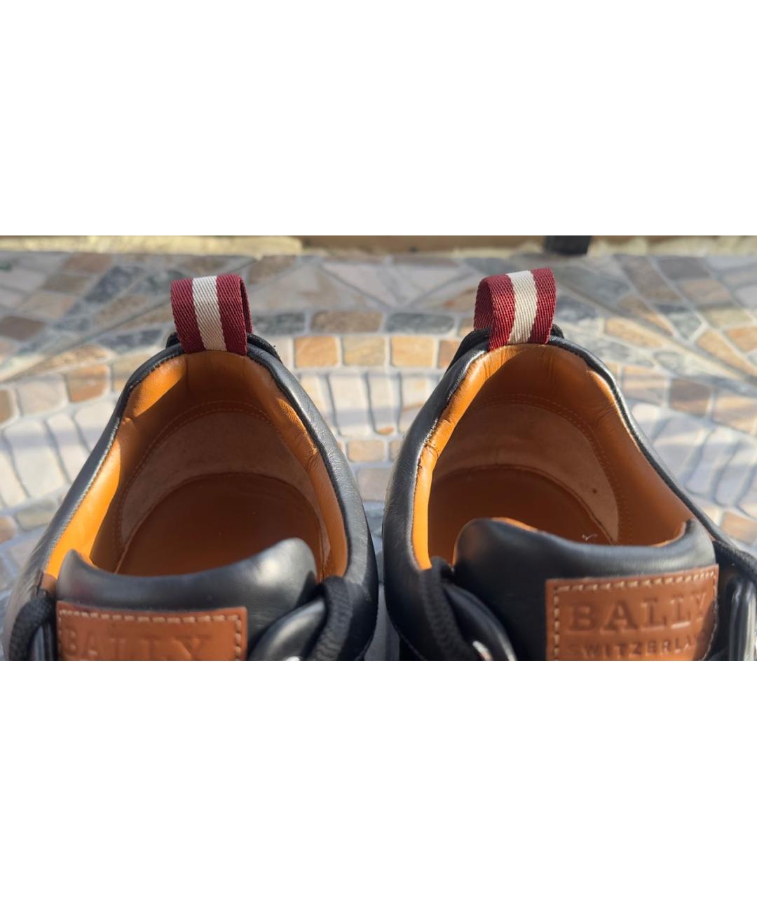 BALLY Черные кожаные низкие кроссовки / кеды, фото 5