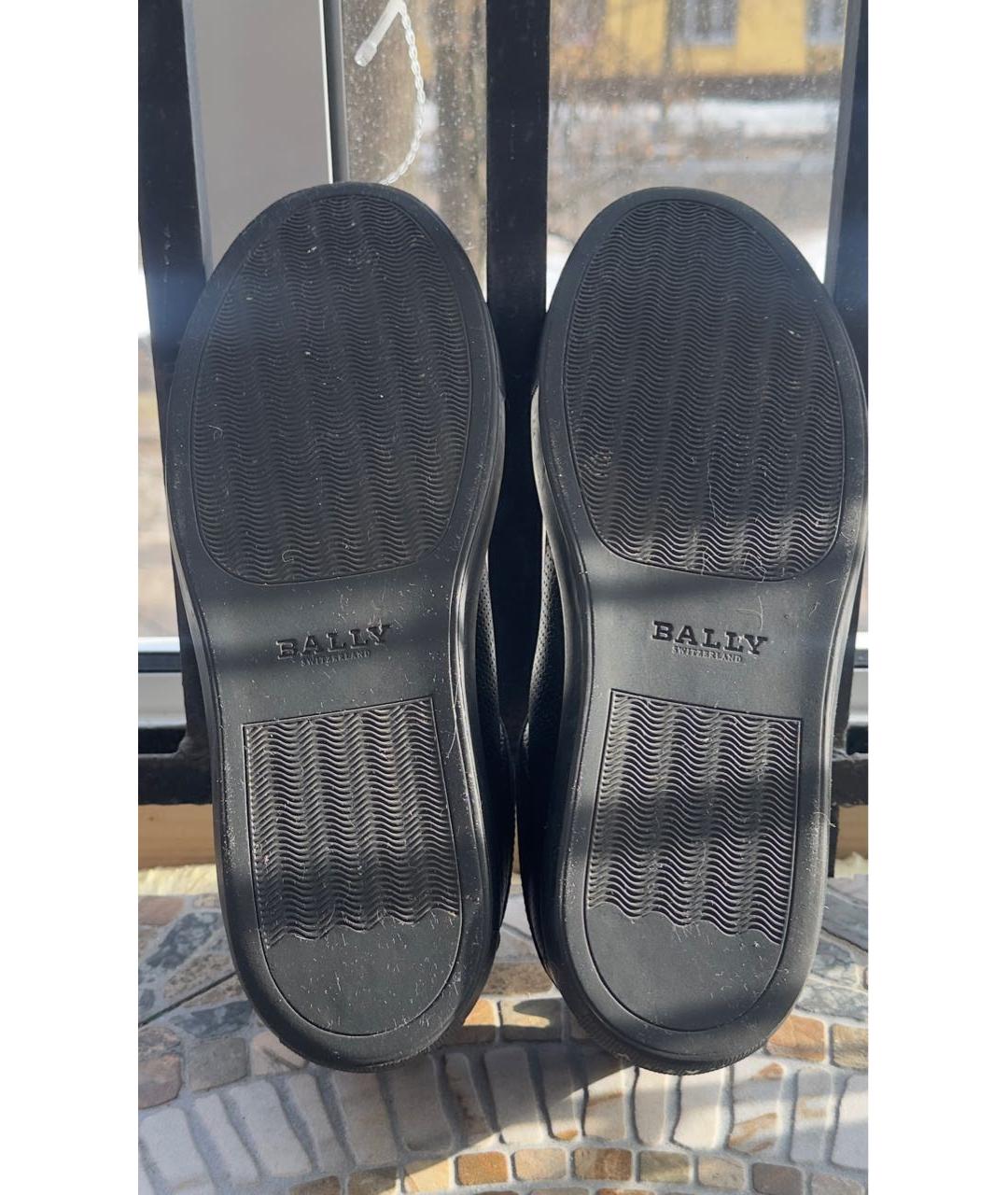BALLY Черные кожаные низкие кроссовки / кеды, фото 7