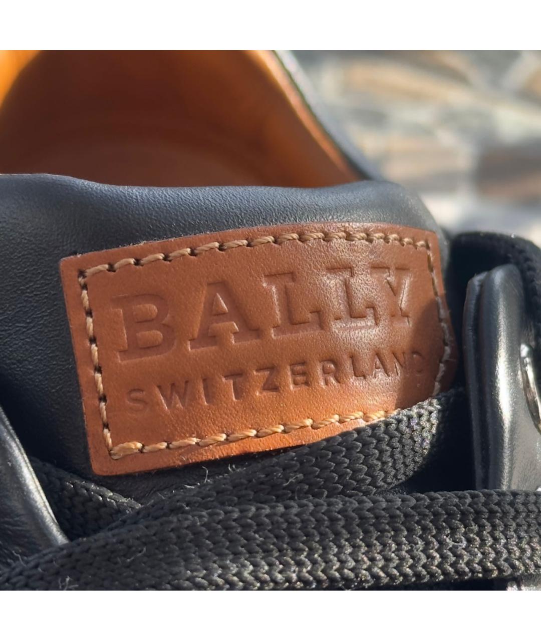 BALLY Черные кожаные низкие кроссовки / кеды, фото 6