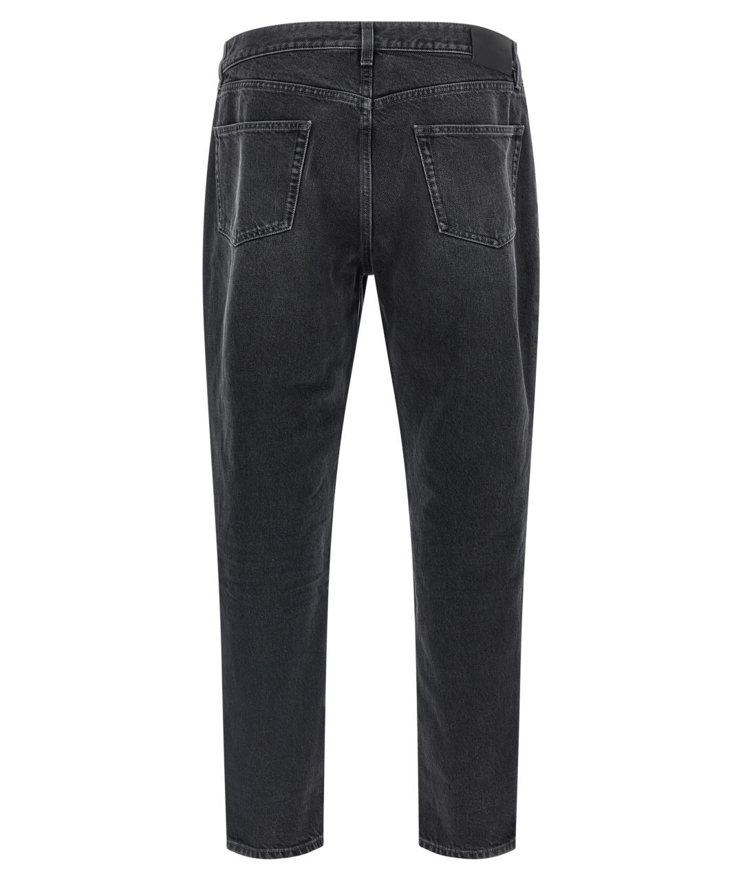 SAINT LAURENT Черные хлопковые прямые джинсы, фото 2