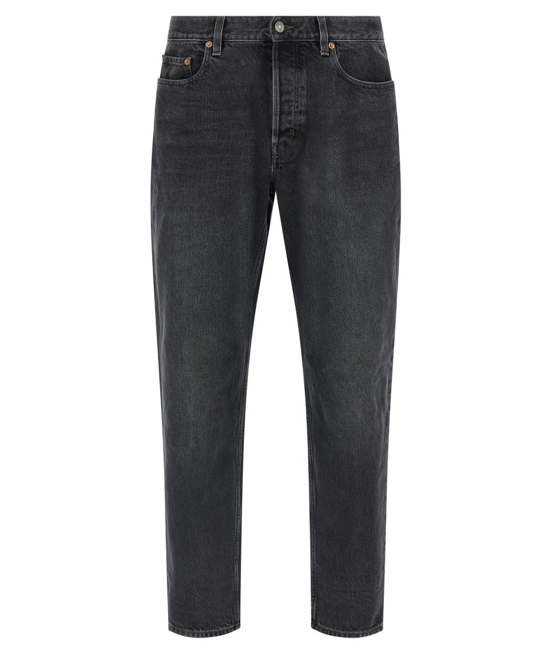 SAINT LAURENT Черные хлопковые прямые джинсы, фото 1