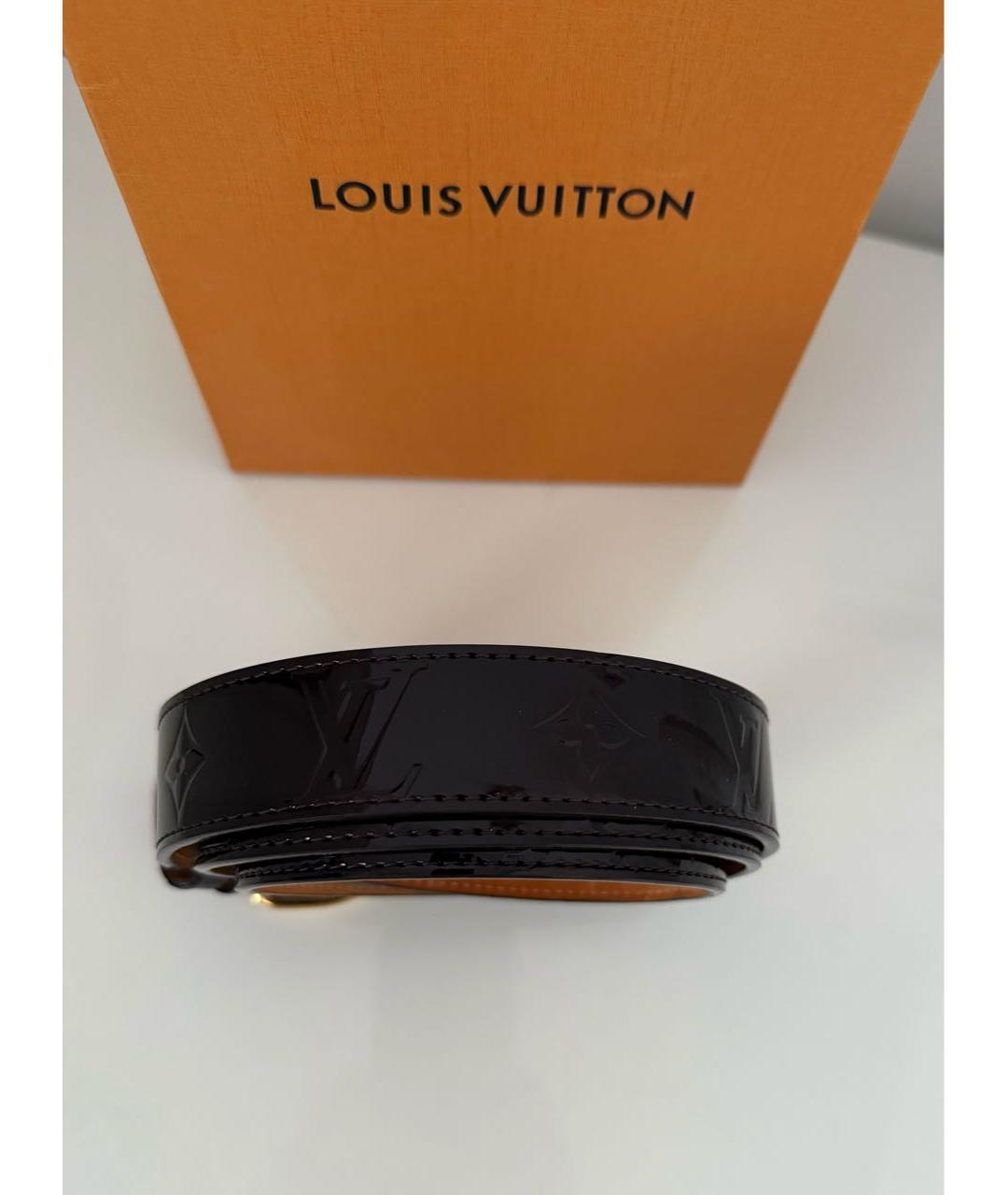 LOUIS VUITTON Бордовый ремень из лакированной кожи, фото 4