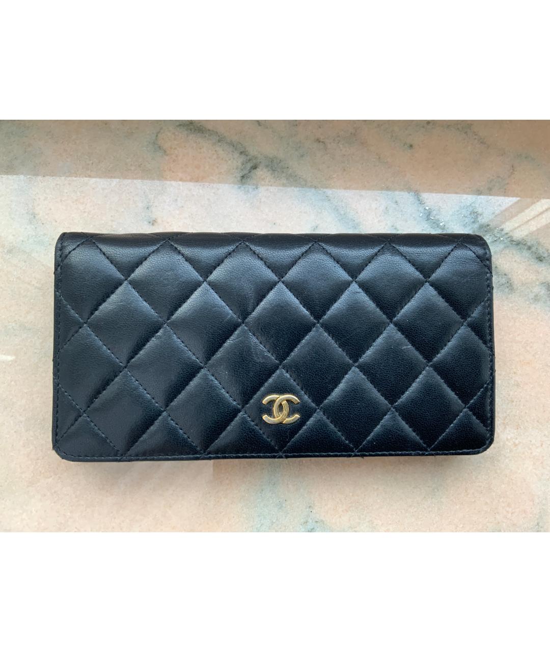 CHANEL Черный кожаный кошелек, фото 6