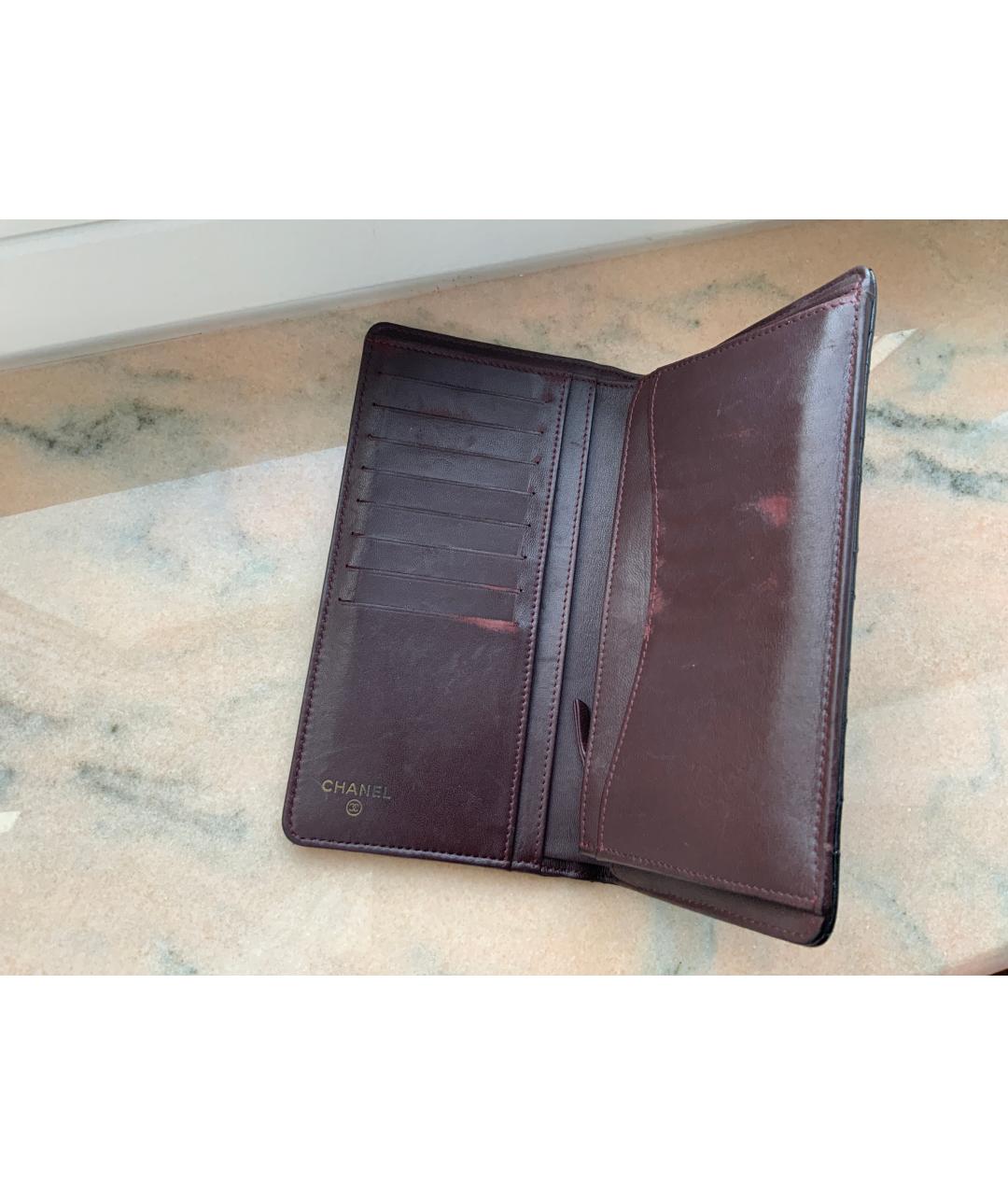 CHANEL Черный кожаный кошелек, фото 4