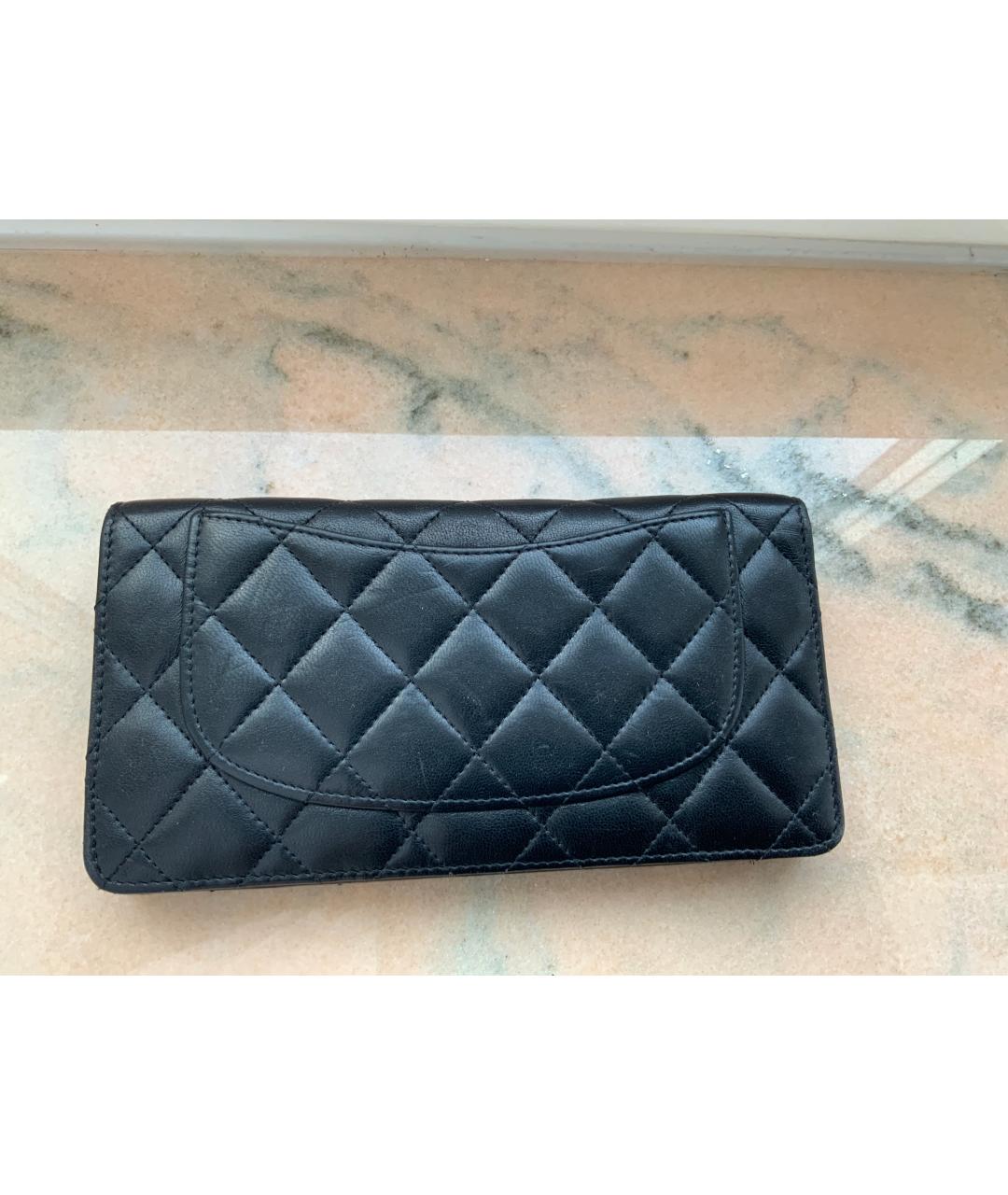 CHANEL Черный кожаный кошелек, фото 3