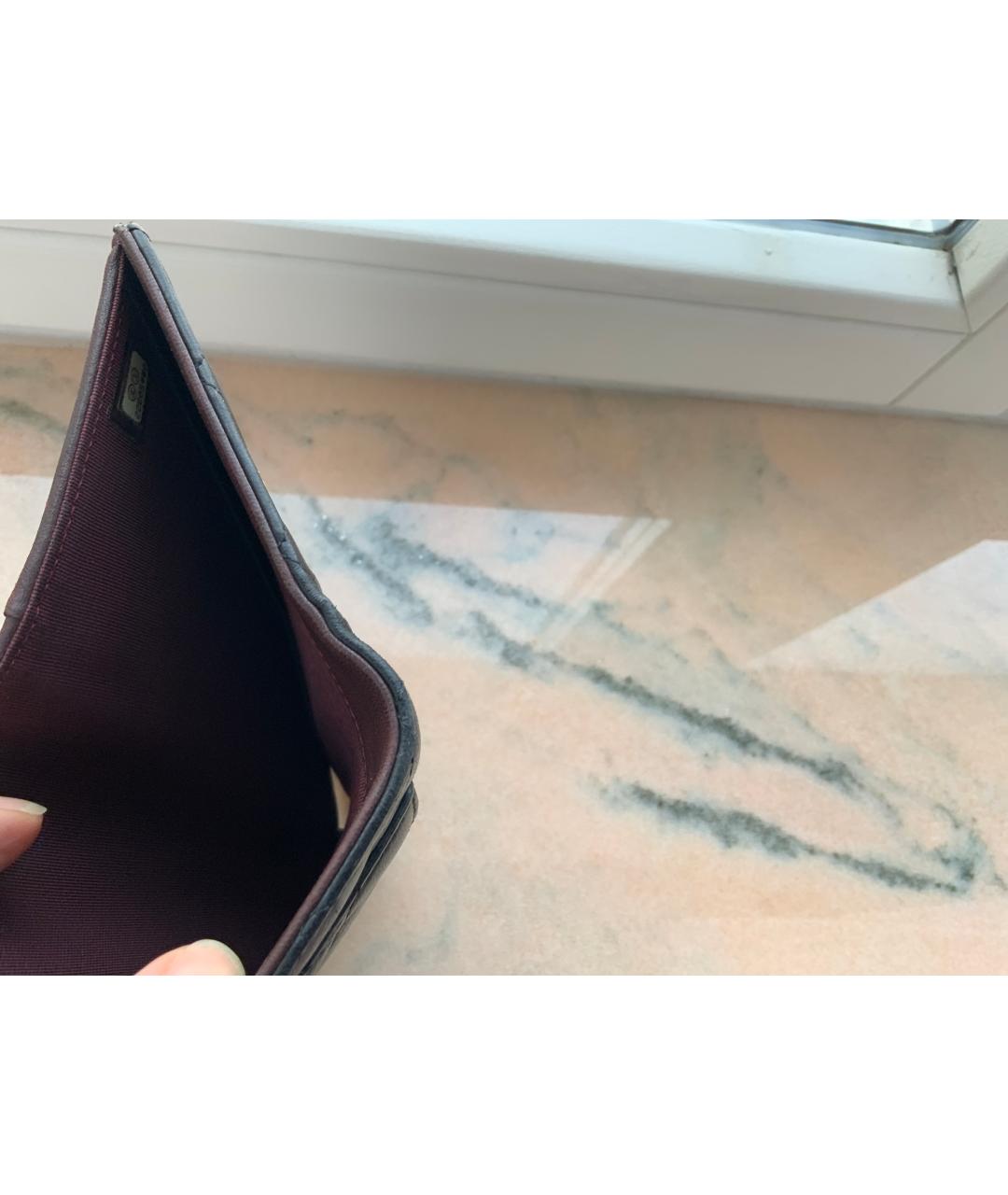 CHANEL Черный кожаный кошелек, фото 5