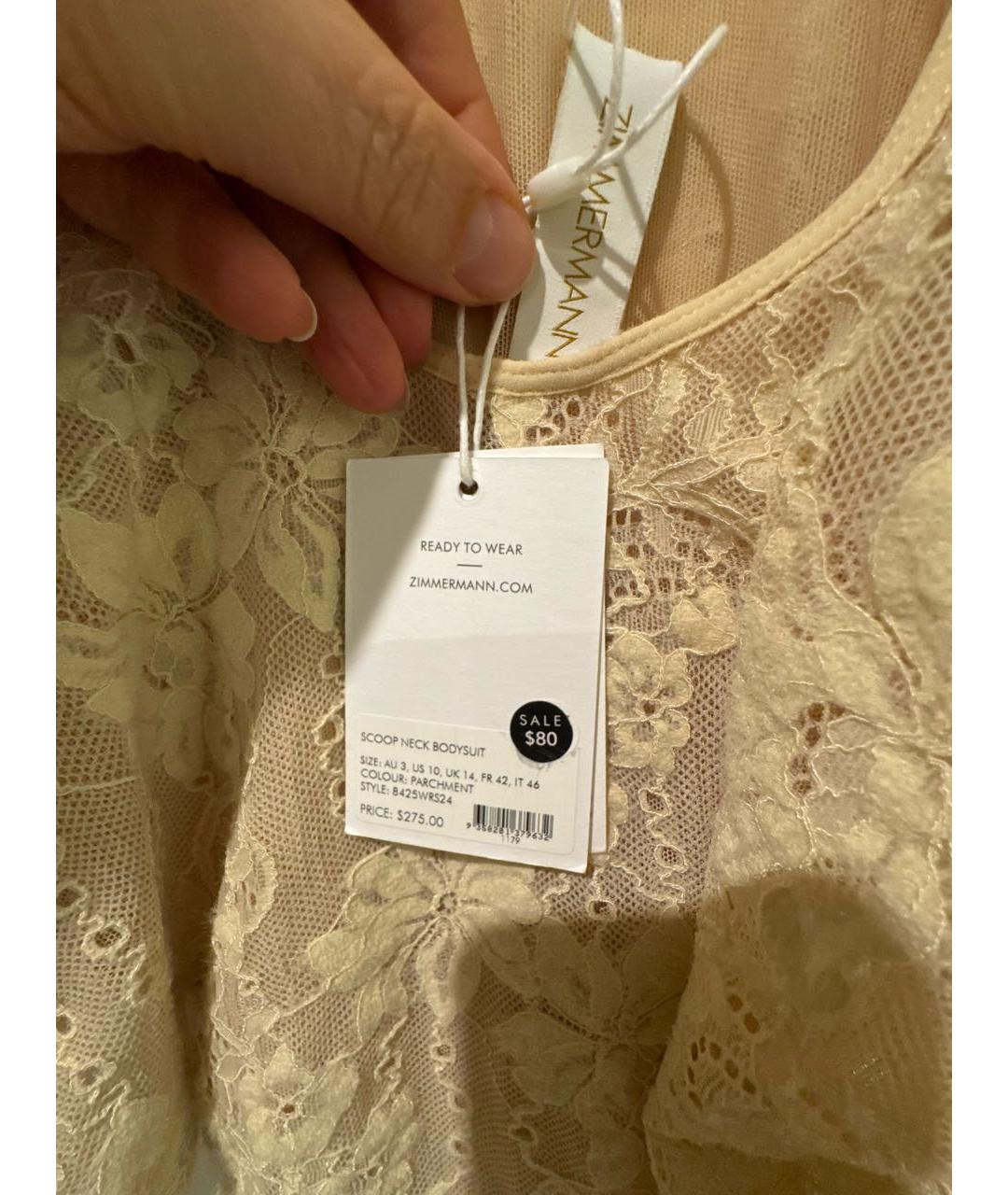 ZIMMERMANN Бежевое полиэстеровое боди, фото 5