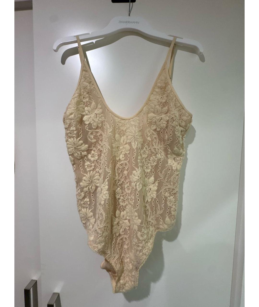 ZIMMERMANN Бежевое полиэстеровое боди, фото 8