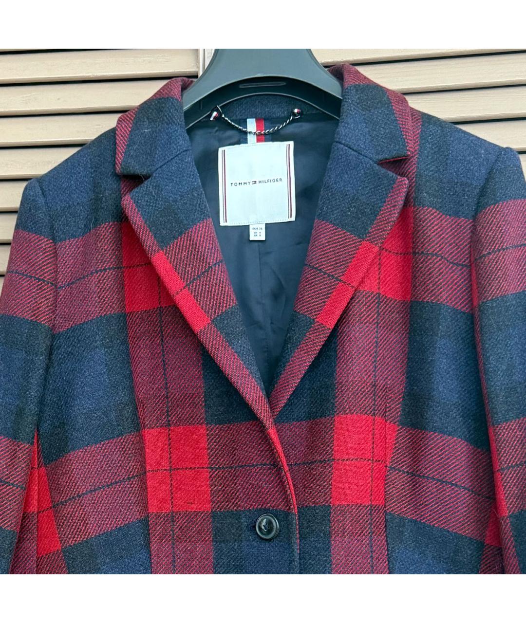 TOMMY HILFIGER Красное шерстяное пальто, фото 3