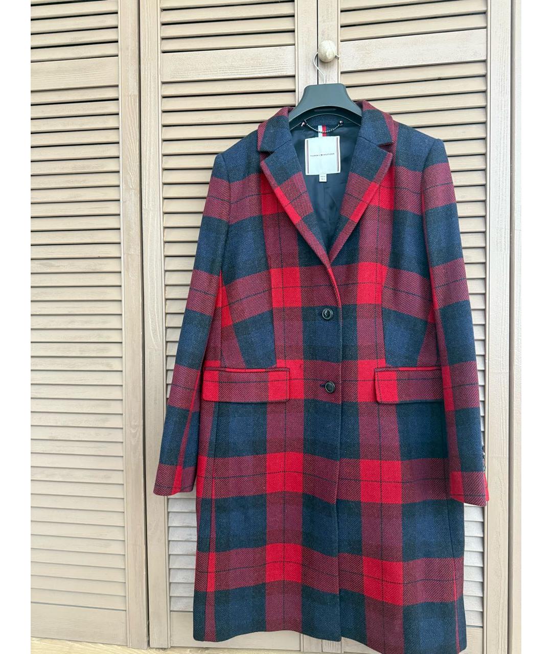 TOMMY HILFIGER Красное шерстяное пальто, фото 5