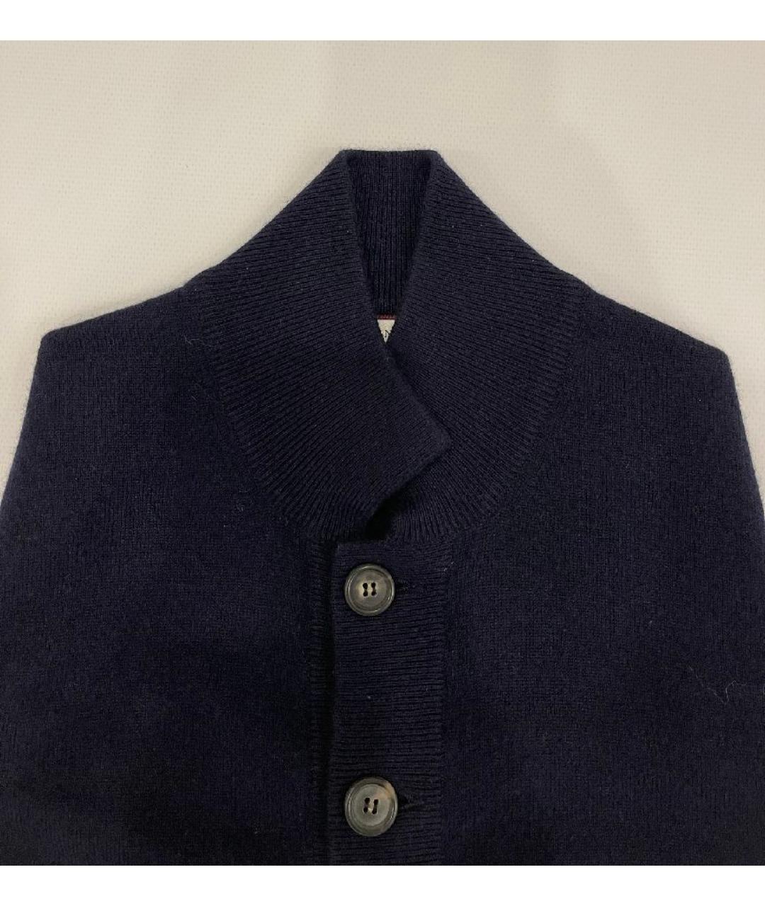 BRUNELLO CUCINELLI Темно-синий кашемировый кардиган, фото 4