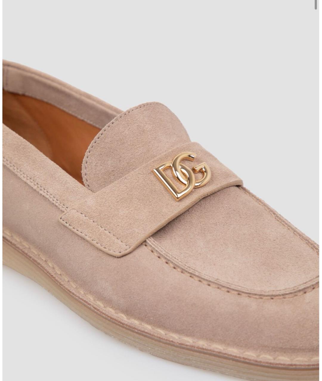 DOLCE&GABBANA Розовые замшевые лоферы, фото 3