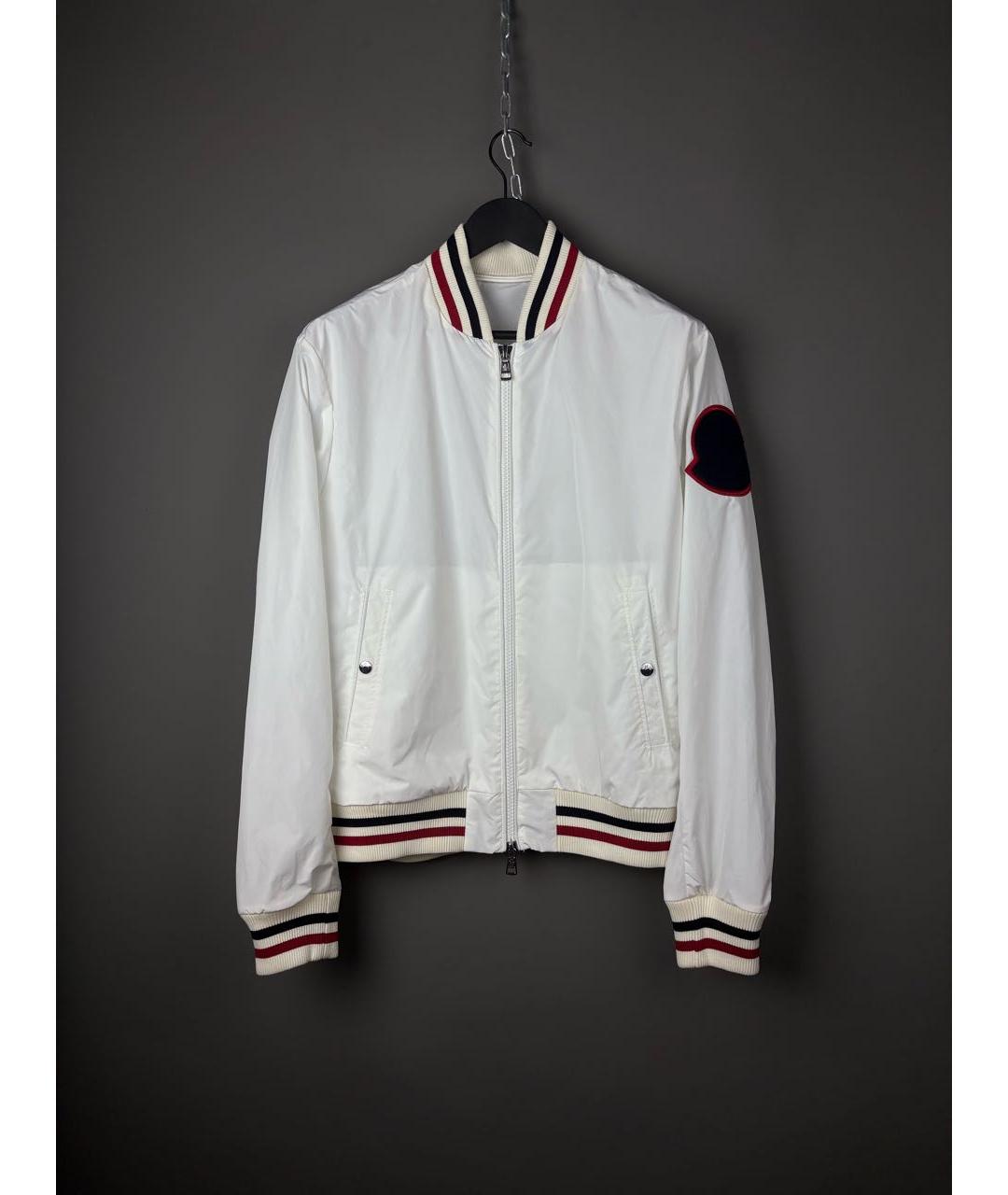 MONCLER Белая полиэстеровая куртка, фото 8