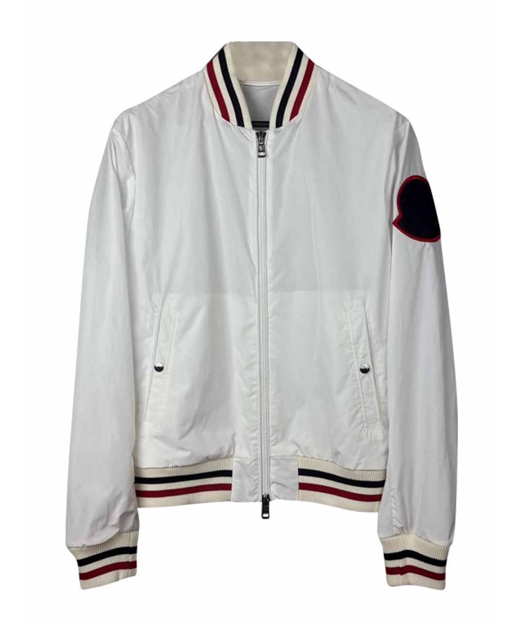 MONCLER Белая полиэстеровая куртка, фото 1