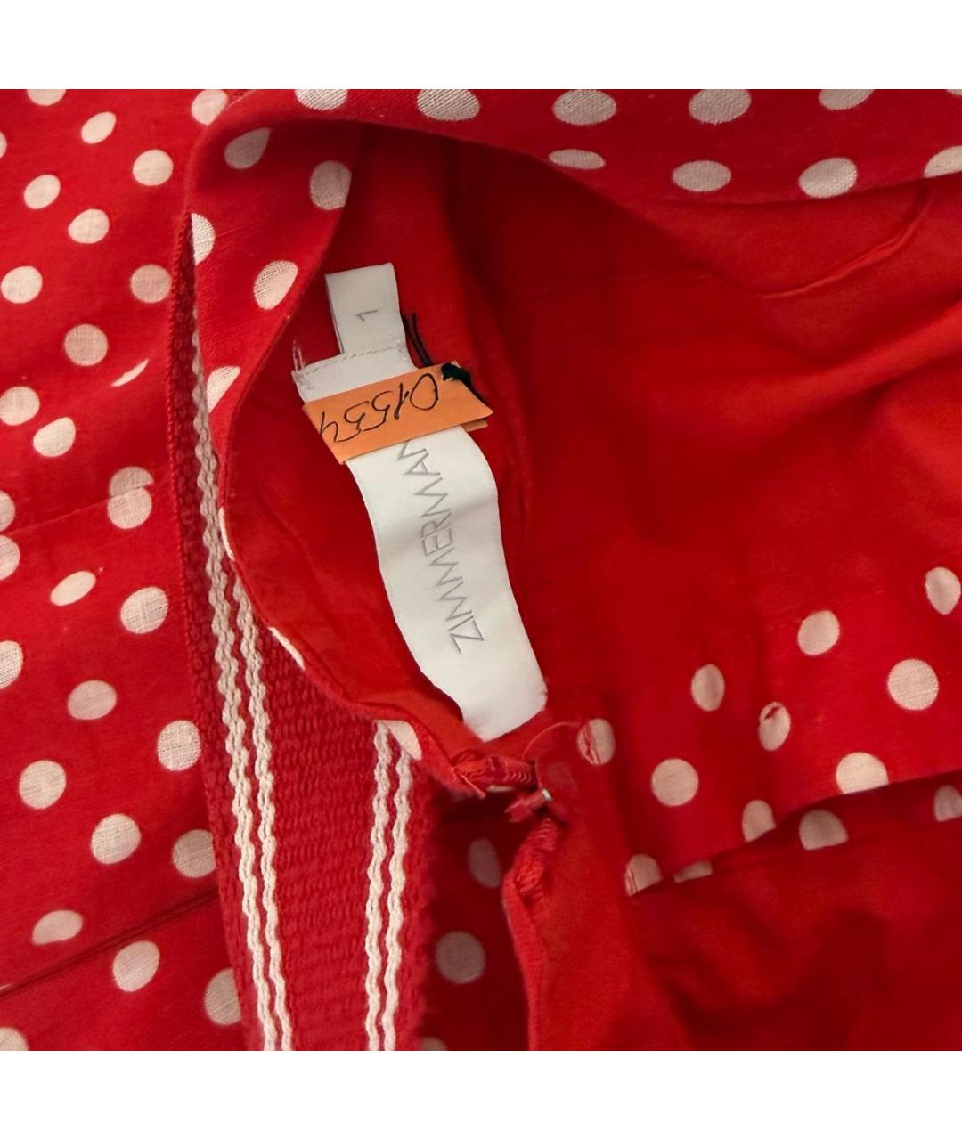 ZIMMERMANN Красный льняной комбинезон, фото 7