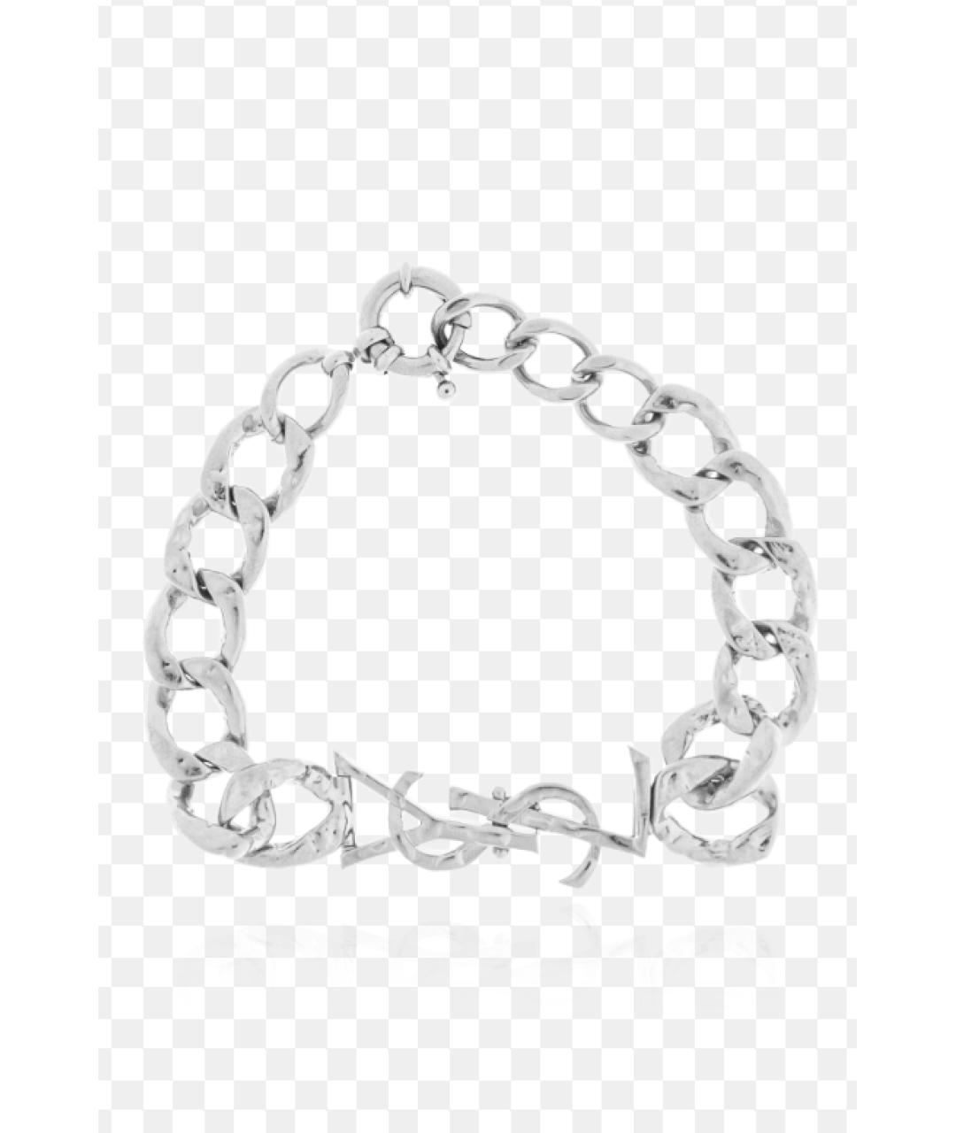 SAINT LAURENT Серебрянный металлический браслет, фото 3