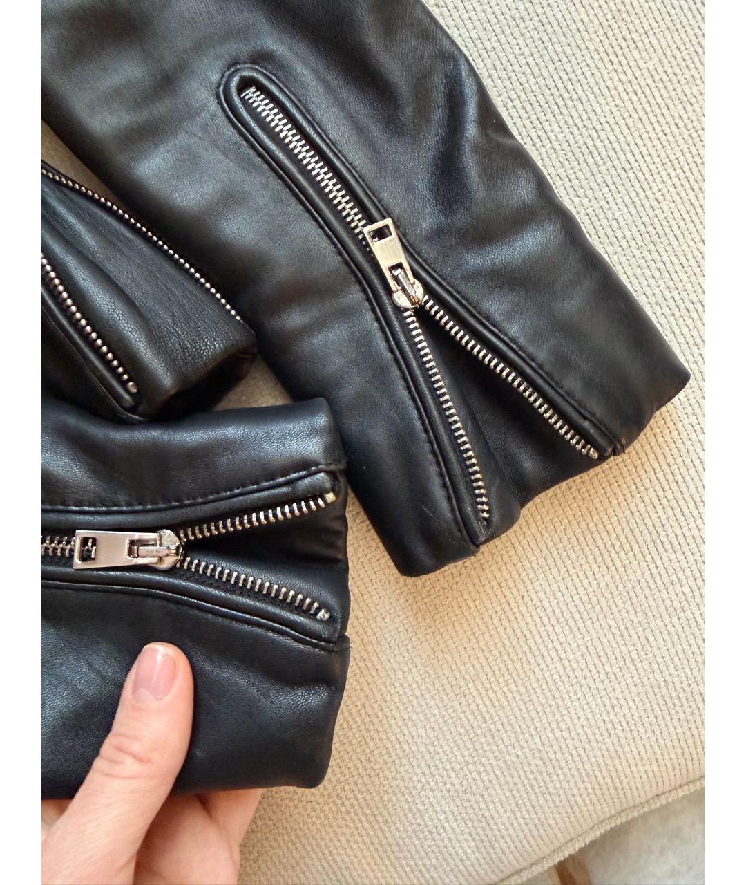 MAJE Черная кожаная куртка, фото 4