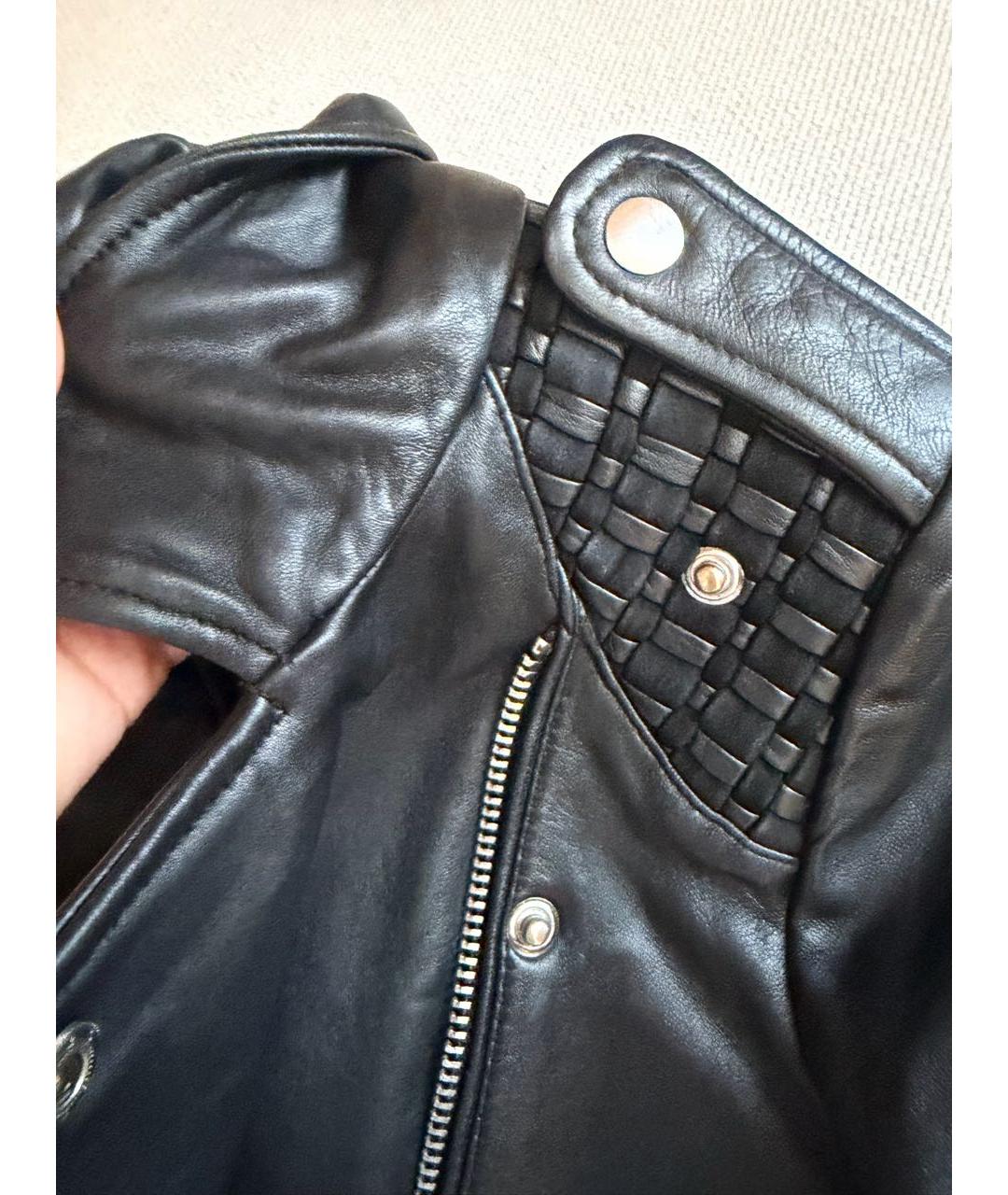 MAJE Черная кожаная куртка, фото 3