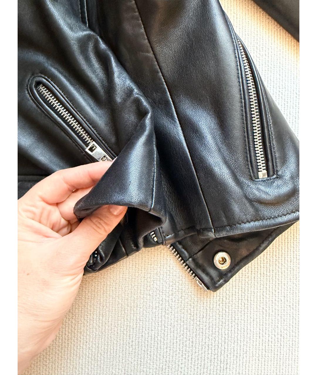 MAJE Черная кожаная куртка, фото 7
