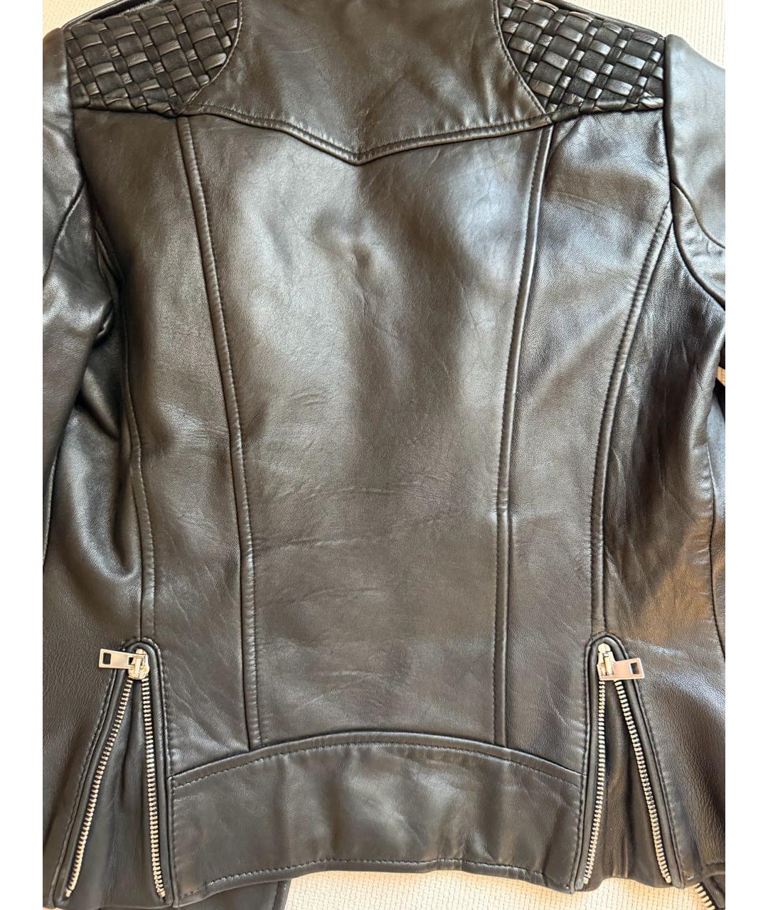 MAJE Черная кожаная куртка, фото 5