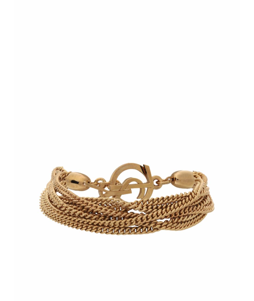 SAINT LAURENT Золотой металлический браслет, фото 1