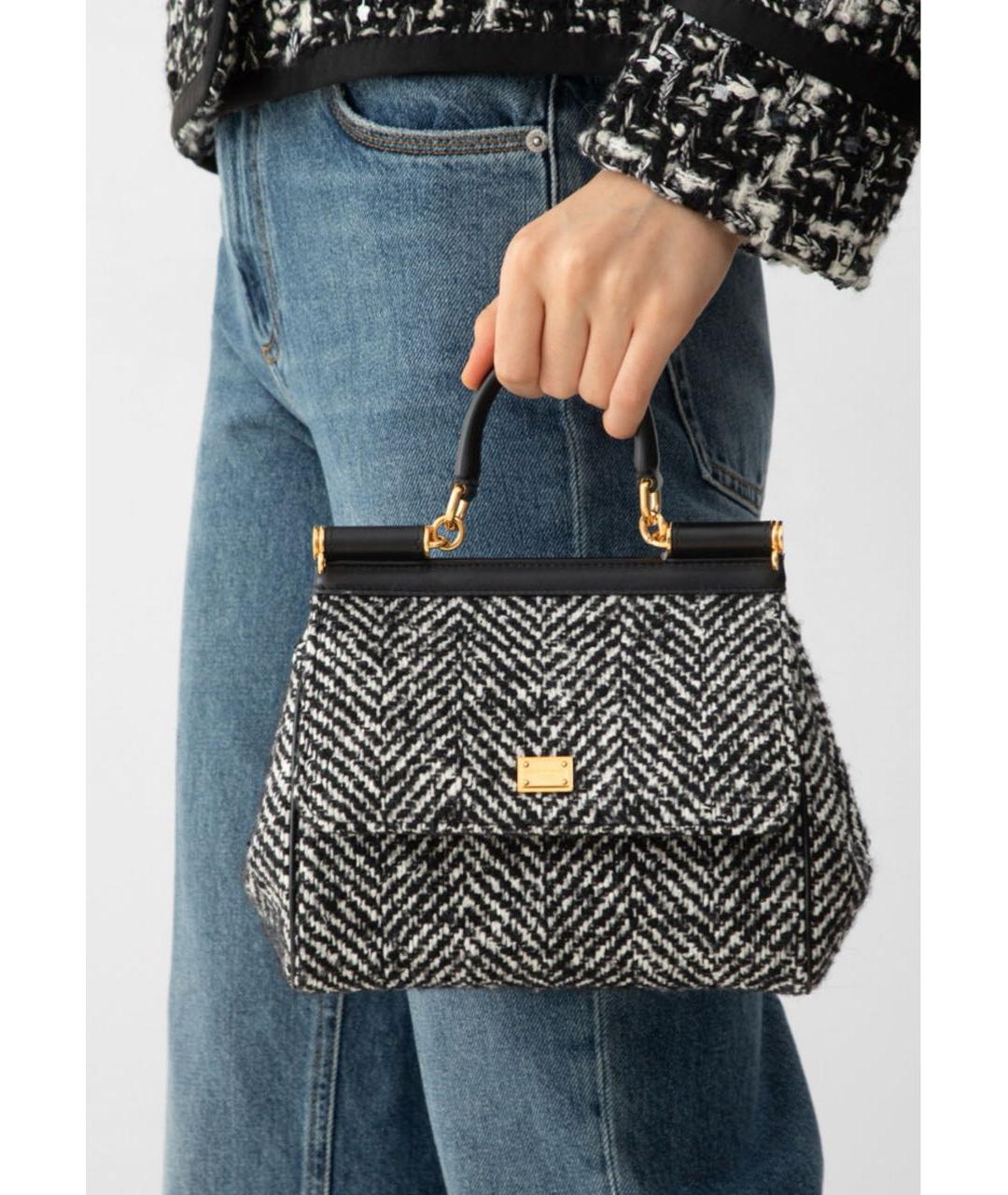 DOLCE&GABBANA Мульти шерстяная сумка с короткими ручками, фото 5