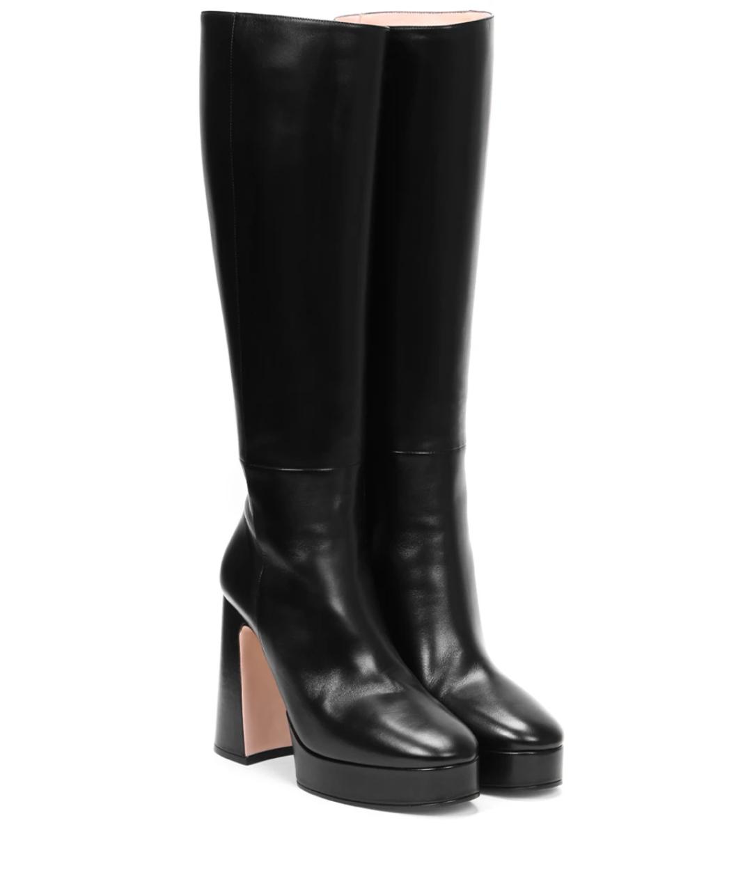 GUCCI Черные кожаные сапоги, фото 2