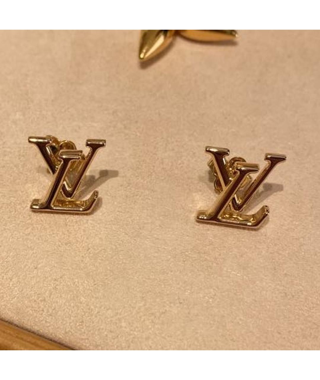 LOUIS VUITTON Золотые металлические серьги, фото 3