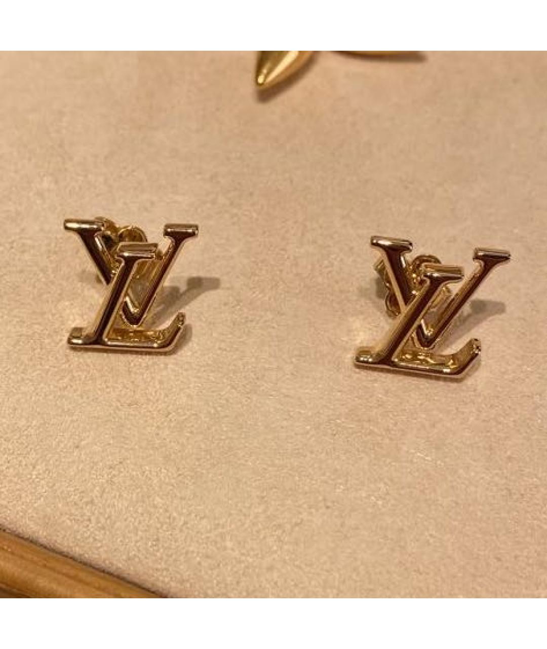 LOUIS VUITTON Золотые металлические серьги, фото 4