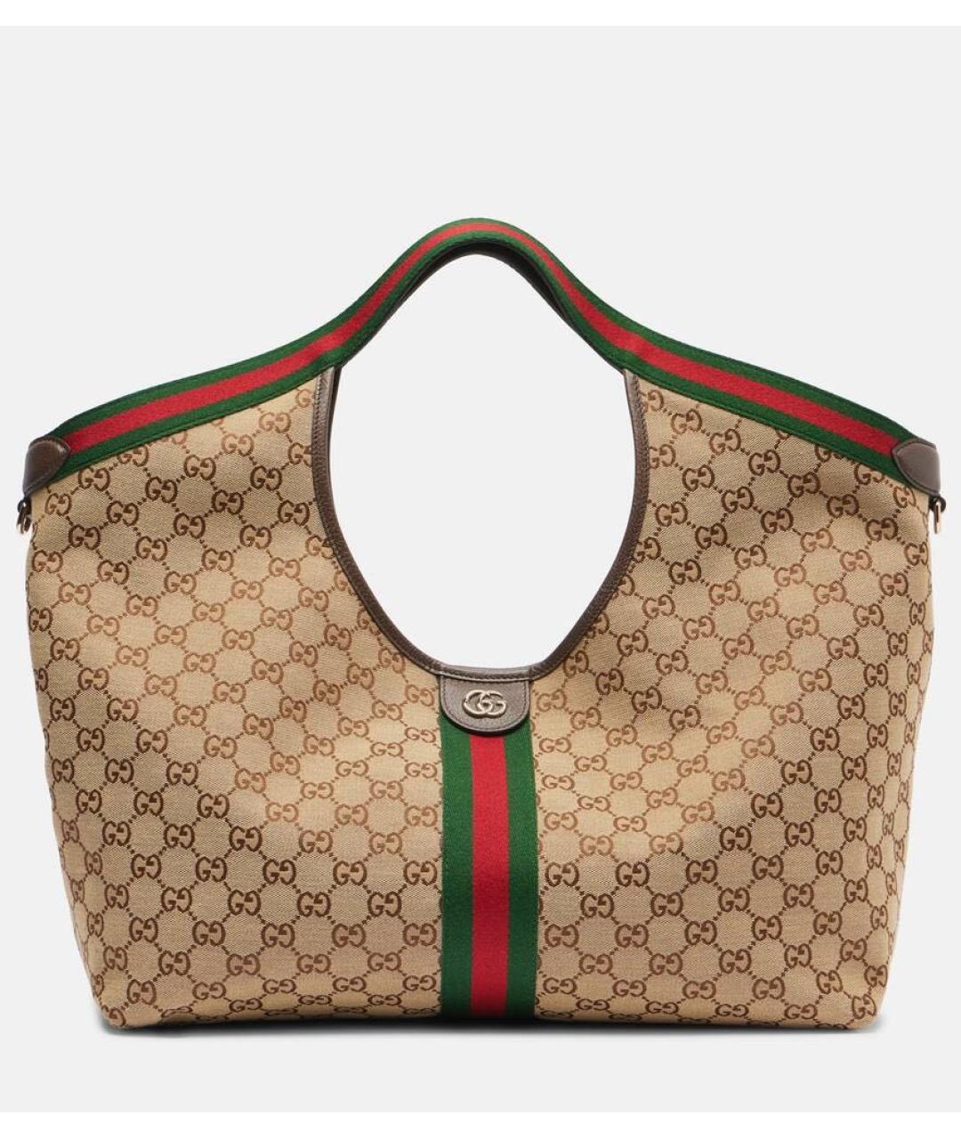 GUCCI Бежевая тканевая сумка тоут, фото 8