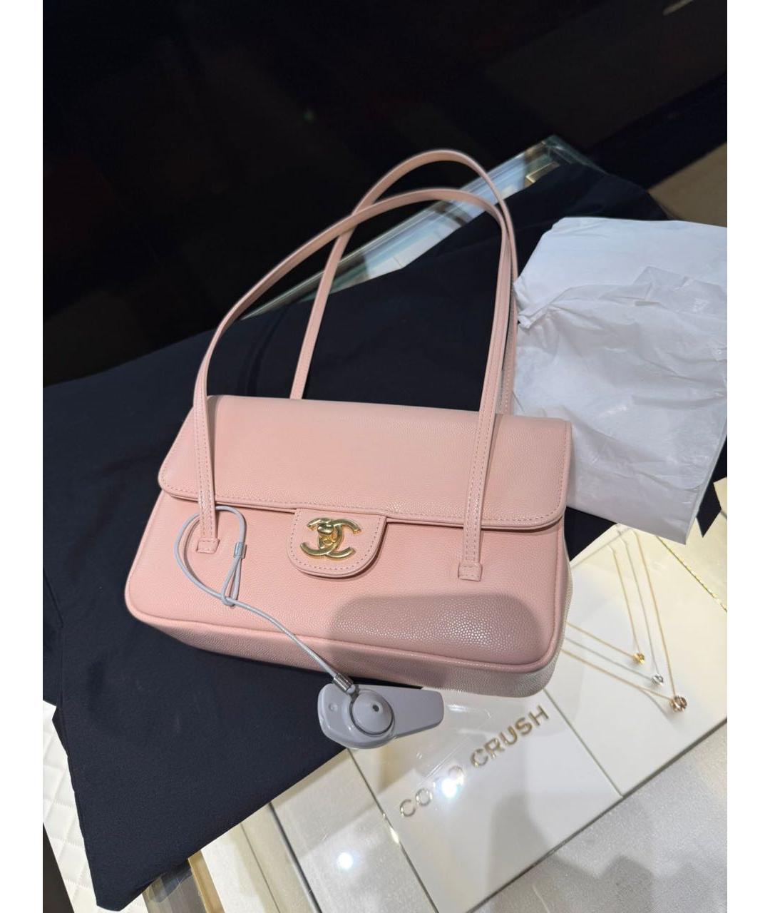 CHANEL Розовая кожаная сумка тоут, фото 2