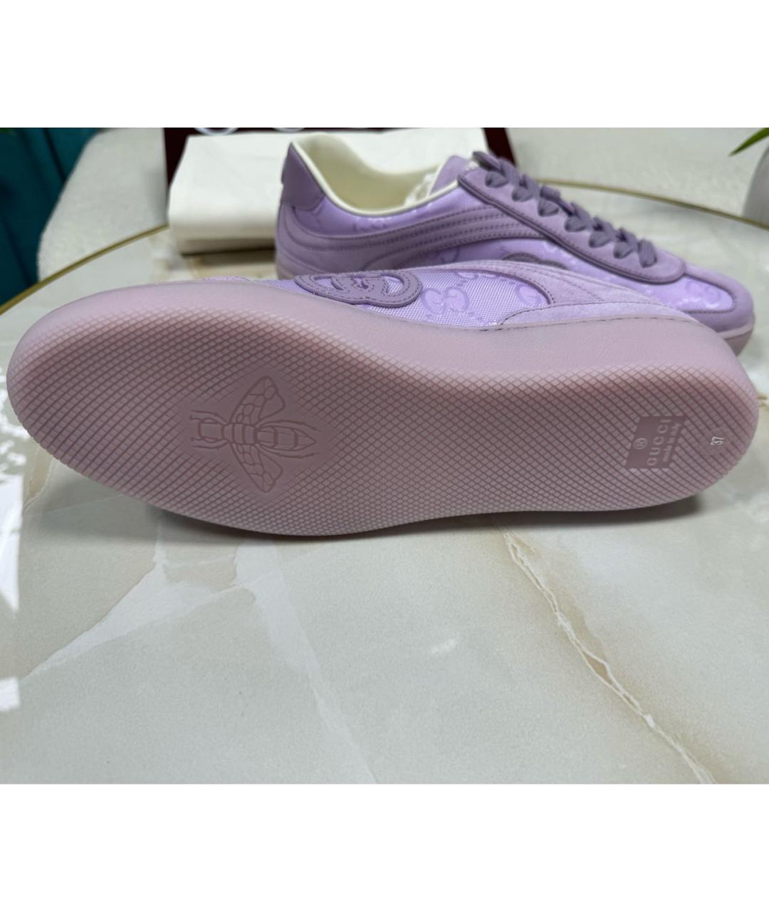 GUCCI Фиолетовые замшевые кеды, фото 7