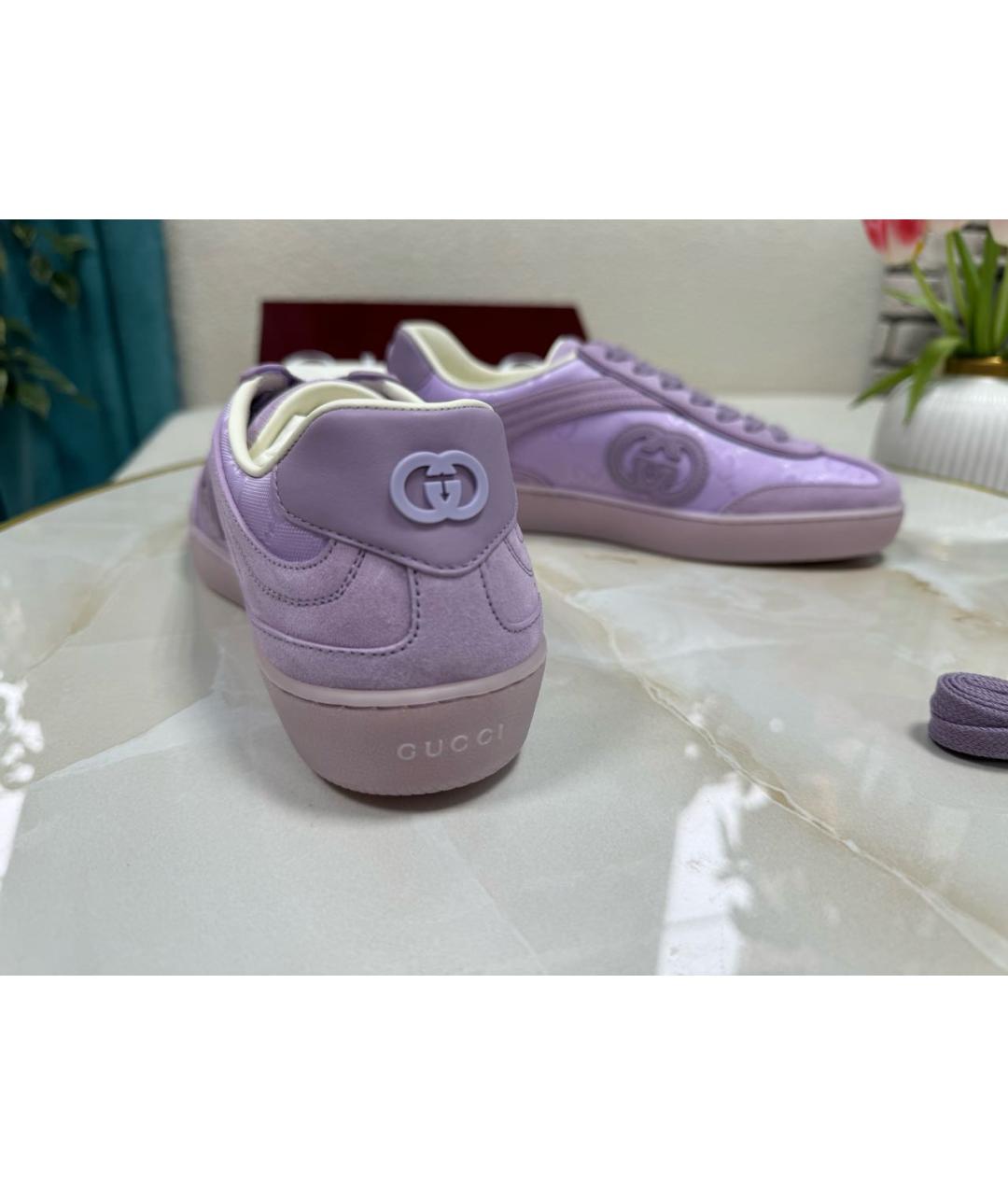 GUCCI Фиолетовые замшевые кеды, фото 6