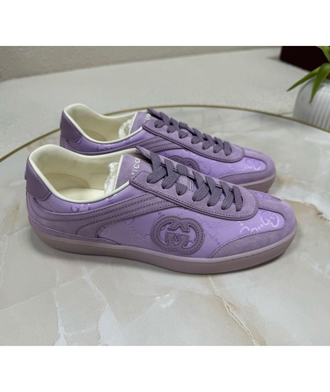 GUCCI Фиолетовые замшевые кеды, фото 5