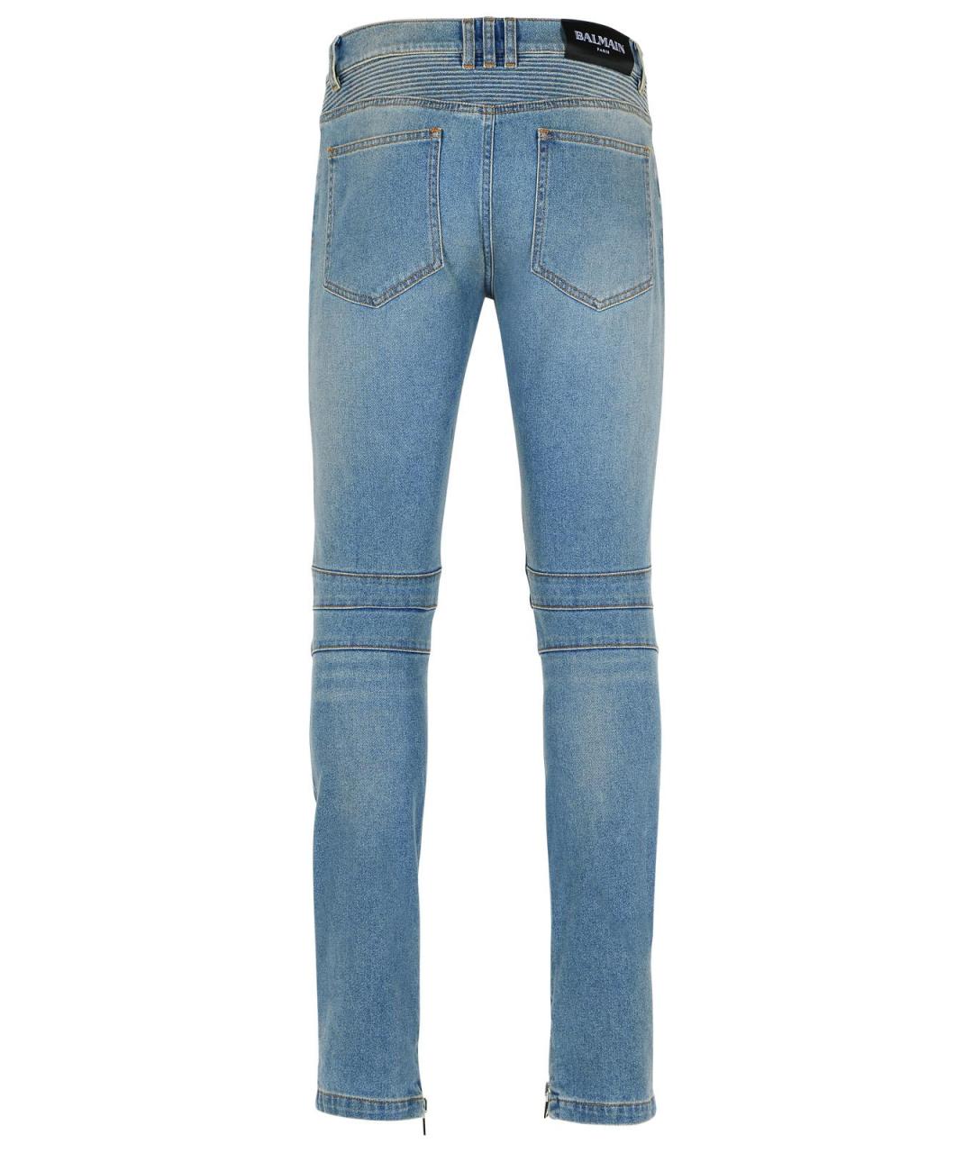 BALMAIN Синие хлопковые джинсы скинни, фото 3
