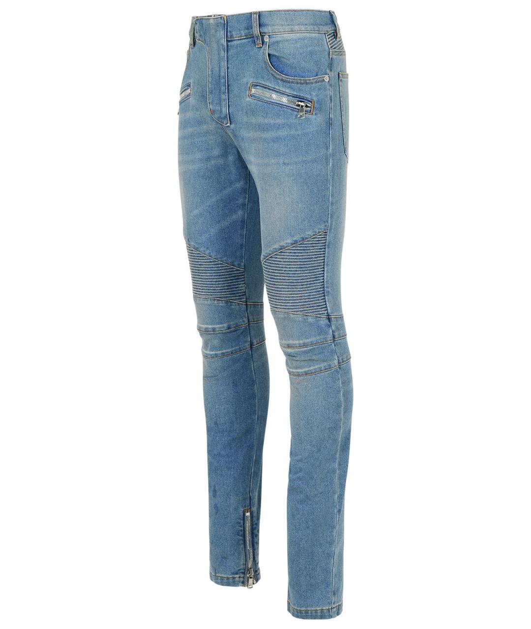 BALMAIN Синие хлопковые джинсы скинни, фото 2