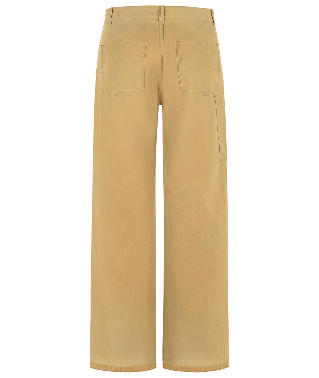 MAISON MARGIELA Бежевые хлопковые прямые джинсы, фото 3