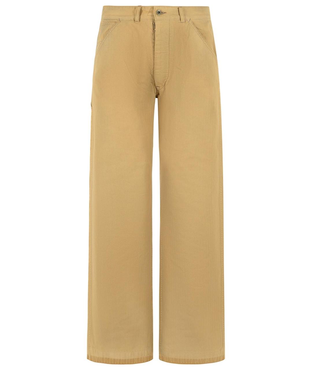 MAISON MARGIELA Бежевые хлопковые прямые джинсы, фото 1
